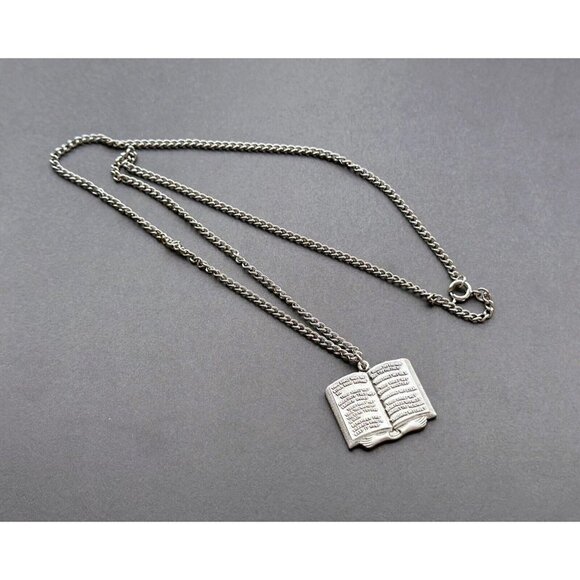 MiriamHaskell Patent 3427691 Cross & Silver Tone Commandment Charm Necklaces Set - Picture 5 of 10